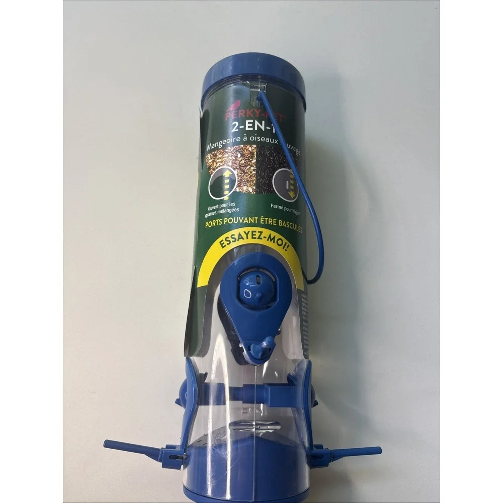 Perky Pet Wild Bird Feeder 2-In-1  Blue New